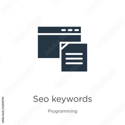 Seo keywords icon vector. Trendy flat seo keywords icon from programming collection isolated on white background. Vector illustration can be used for web and mobile graphic design, logo, eps10