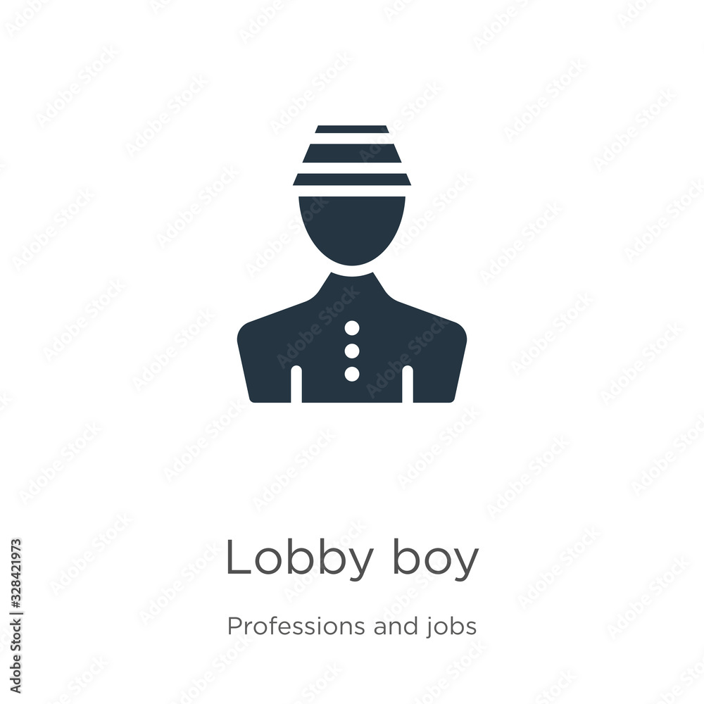 Lobby boy icon vector. Trendy flat lobby boy icon from professions and jobs collection isolated on white background. Vector illustration can be used for web and mobile graphic design, logo, eps10 Lobby boy icon vector. Trendy flat lobby boy icon from professions and jobs collection isolated on white background. Vector illustration can be used for web and mobile graphic design, logo, eps10