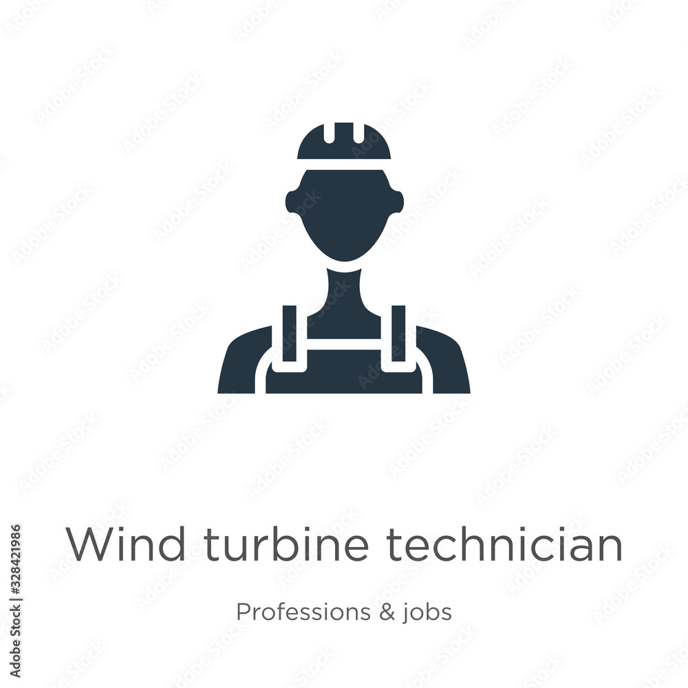 Wind turbine technician icon vector. Trendy flat wind turbine technician icon from professions collection isolated on white background. Vector illustration can be used for web and mobile graphic