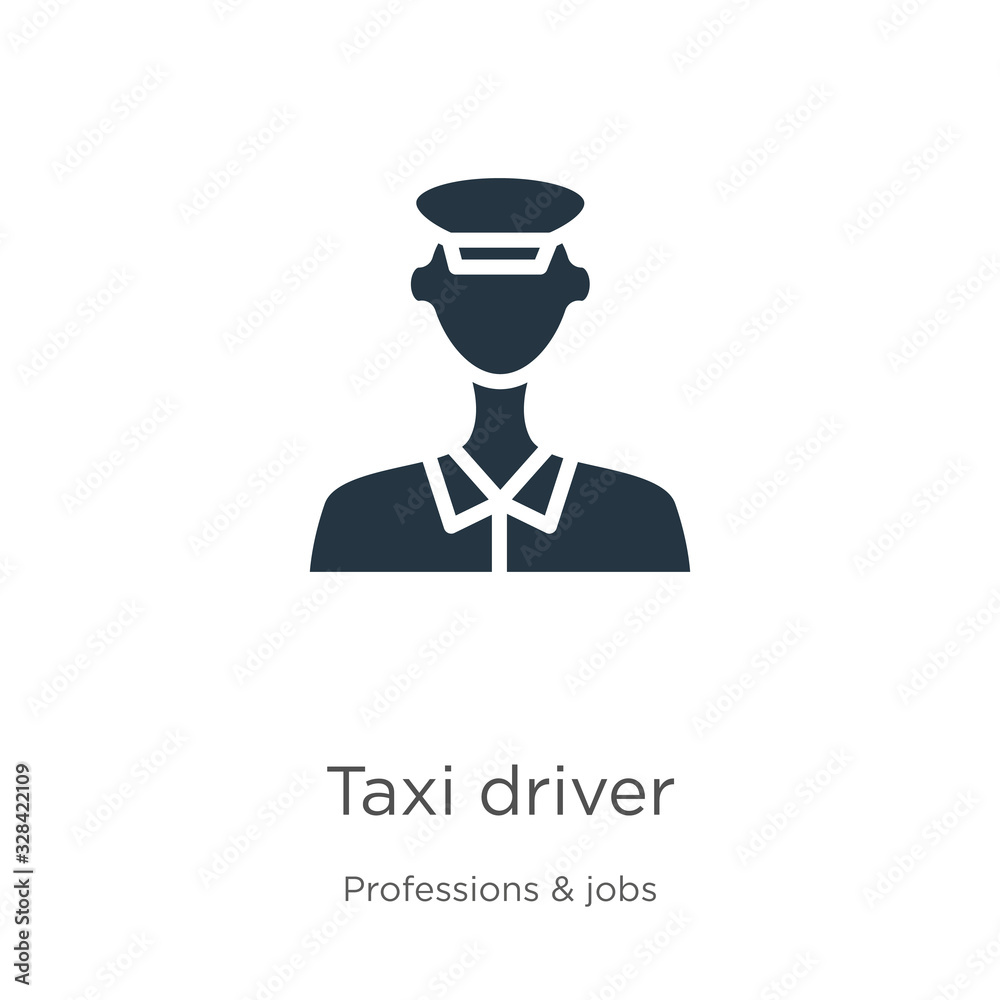 Taxi driver icon vector. Trendy flat taxi driver icon from professions & jobs collection isolated on white background. Vector illustration can be used for web and mobile graphic design, logo, eps10 Taxi driver icon vector. Trendy flat taxi driver icon from professions & jobs collection isolated on white background. Vector illustration can be used for web and mobile graphic design, logo, eps10