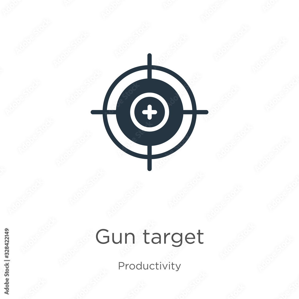 Gun target icon vector. Trendy flat gun target icon from productivity collection isolated on white background. Vector illustration can be used for web and mobile graphic design, logo, eps10