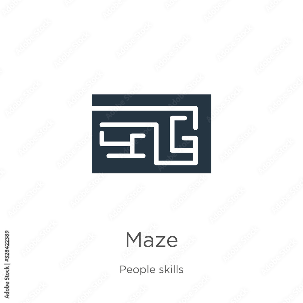Maze icon vector. Trendy flat maze icon from people skills collection isolated on white background. Vector illustration can be used for web and mobile graphic design, logo, eps10 Maze icon vector. Trendy flat maze icon from people skills collection isolated on white background. Vector illustration can be used for web and mobile graphic design, logo, eps10