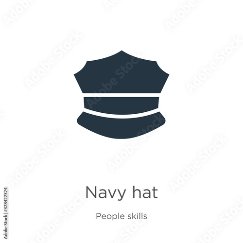 Navy hat icon vector. Trendy flat navy hat icon from people skills collection isolated on white background. Vector illustration can be used for web and mobile graphic design, logo, eps10