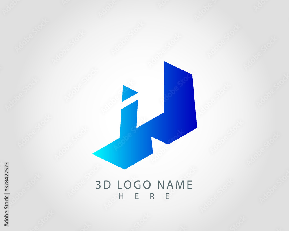 3D H letter logo design vector 3D H letter logo design vector