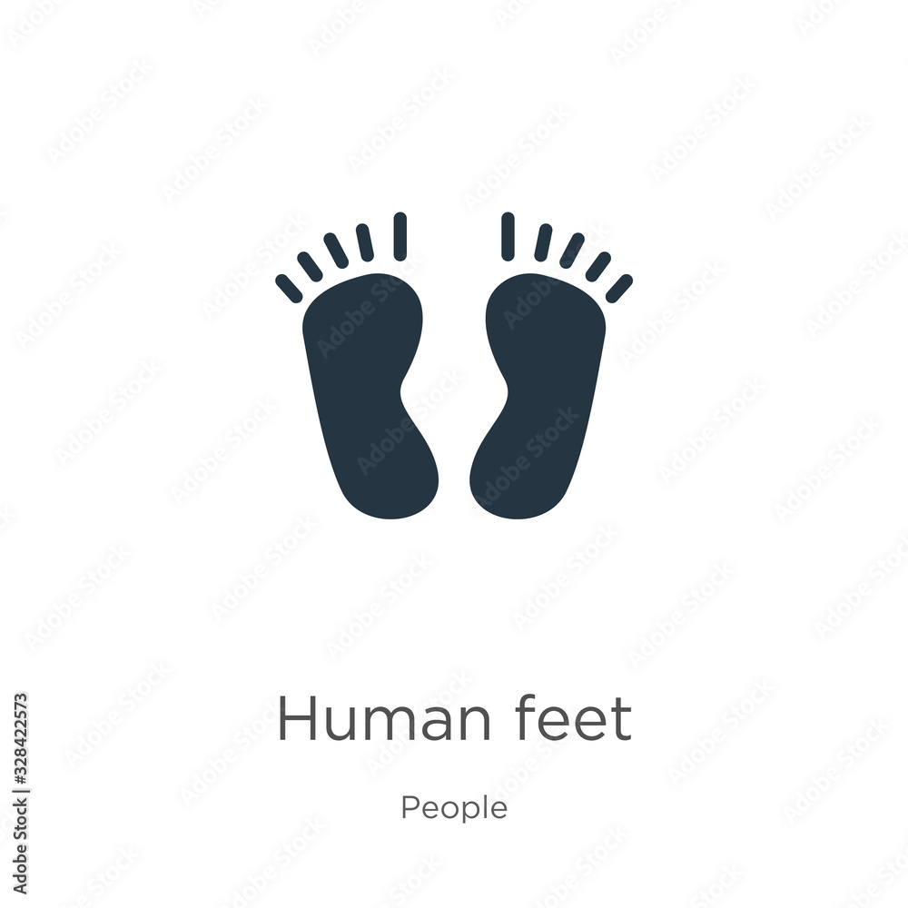 Human feet icon vector. Trendy flat human feet icon from people collection isolated on white background. Vector illustration can be used for web and mobile graphic design, logo, eps10 Human feet icon vector. Trendy flat human feet icon from people collection isolated on white background. Vector illustration can be used for web and mobile graphic design, logo, eps10