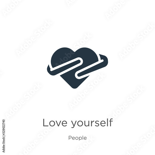Love yourself icon vector. Trendy flat love yourself icon from people collection isolated on white background. Vector illustration can be used for web and mobile graphic design, logo, eps10