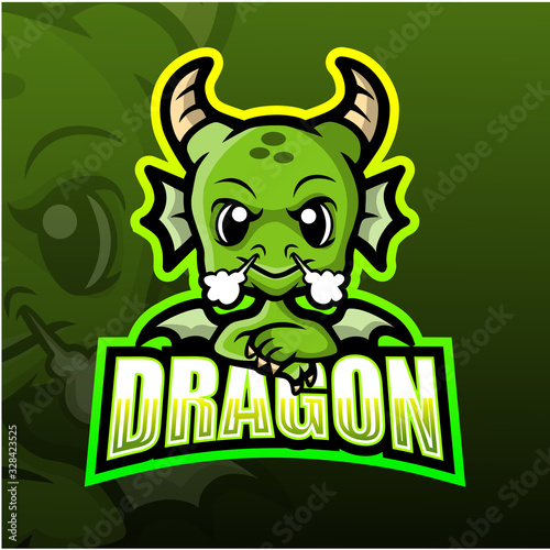 Dragon mascot esport logo design
