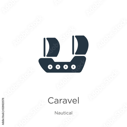 Caravel icon vector. Trendy flat caravel icon from nautical collection isolated on white background. Vector illustration can be used for web and mobile graphic design, logo, eps10
