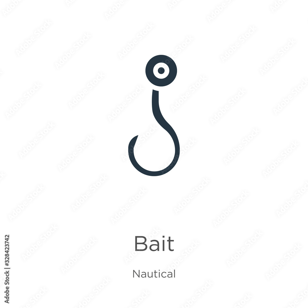Bait icon vector. Trendy flat bait icon from nautical collection isolated on white background. Vector illustration can be used for web and mobile graphic design, logo, eps10 Bait icon vector. Trendy flat bait icon from nautical collection isolated on white background. Vector illustration can be used for web and mobile graphic design, logo, eps10