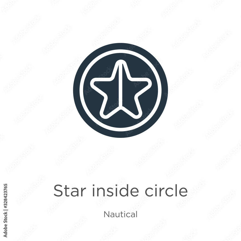 Star inside circle icon vector. Trendy flat star inside circle icon from nautical collection isolated on white background. Vector illustration can be used for web and mobile graphic design, logo, Star inside circle icon vector. Trendy flat star inside circle icon from nautical collection isolated on white background. Vector illustration can be used for web and mobile graphic design, logo,