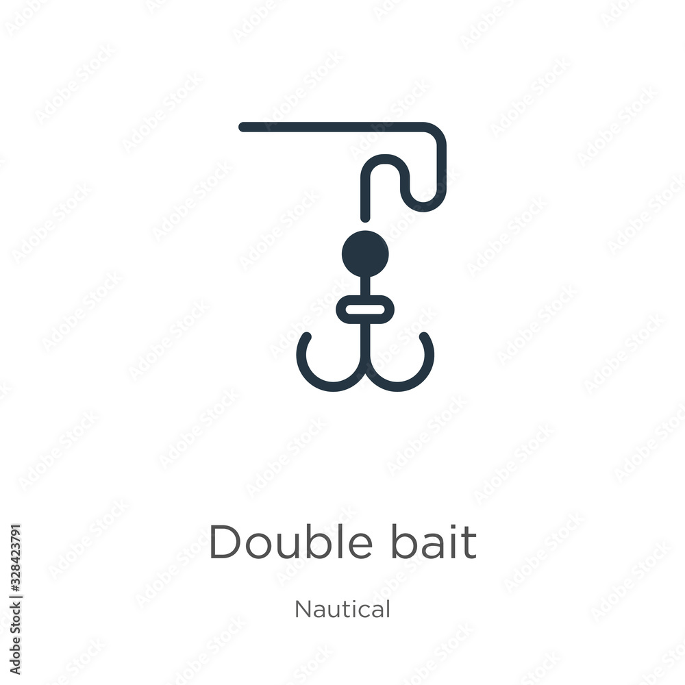 Double bait icon vector. Trendy flat double bait icon from nautical collection isolated on white background. Vector illustration can be used for web and mobile graphic design, logo, eps10 Double bait icon vector. Trendy flat double bait icon from nautical collection isolated on white background. Vector illustration can be used for web and mobile graphic design, logo, eps10