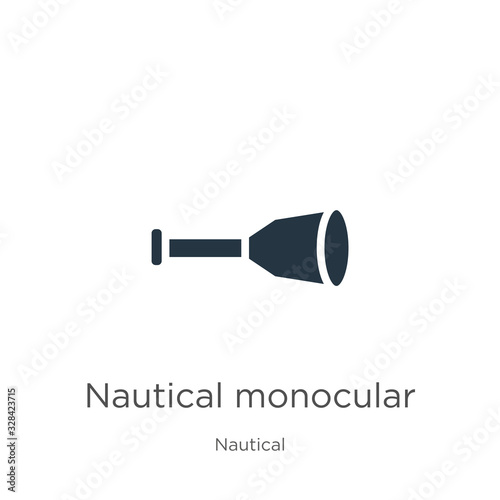 Nautical monocular icon vector. Trendy flat nautical monocular icon from nautical collection isolated on white background. Vector illustration can be used for web and mobile graphic design, logo,