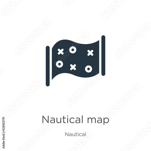 Nautical map icon vector. Trendy flat nautical map icon from nautical collection isolated on white background. Vector illustration can be used for web and mobile graphic design, logo, eps10