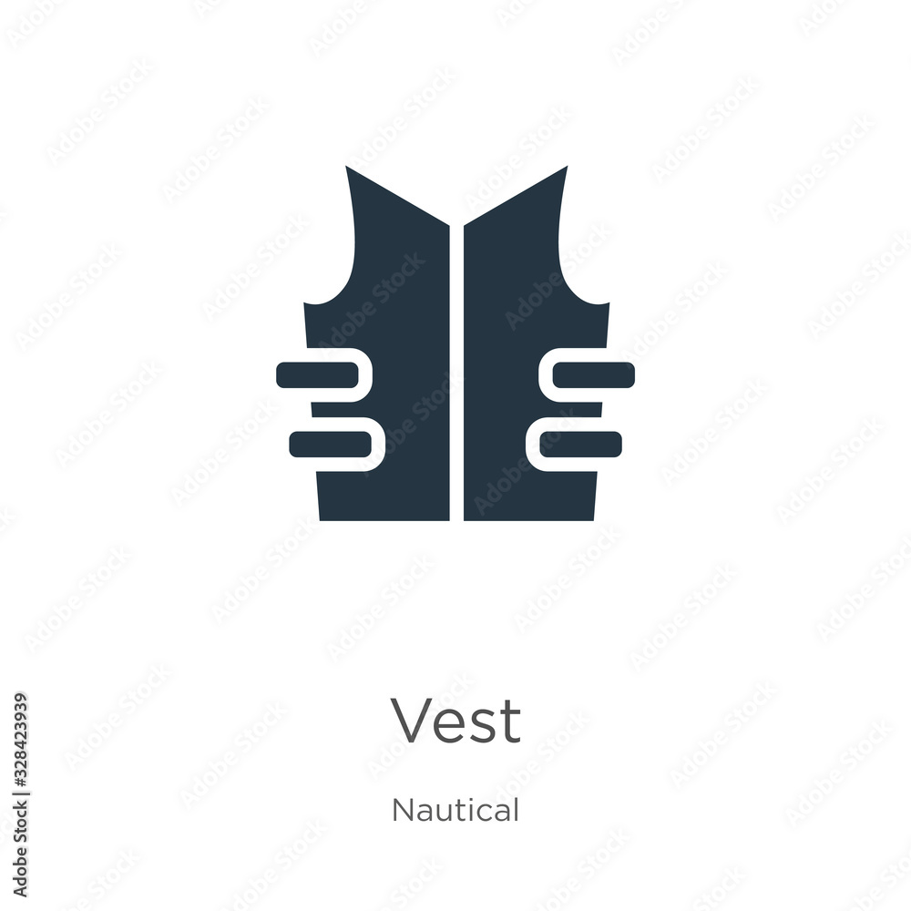 Vest icon vector. Trendy flat vest icon from nautical collection isolated on white background. Vector illustration can be used for web and mobile graphic design, logo, eps10 Vest icon vector. Trendy flat vest icon from nautical collection isolated on white background. Vector illustration can be used for web and mobile graphic design, logo, eps10