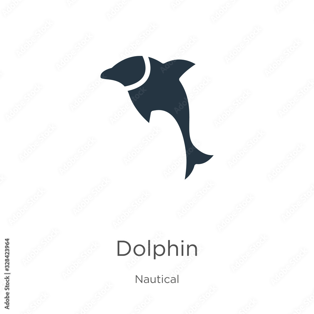 Fototapeta premium Dolphin icon vector. Trendy flat dolphin icon from nautical collection isolated on white background. Vector illustration can be used for web and mobile graphic design, logo, eps10