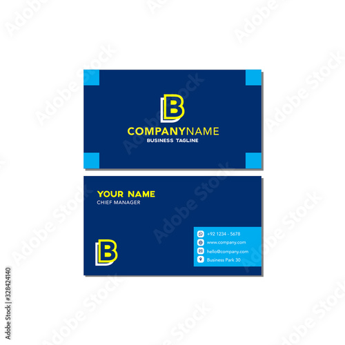 Modern business card template. Vector flat business card design.