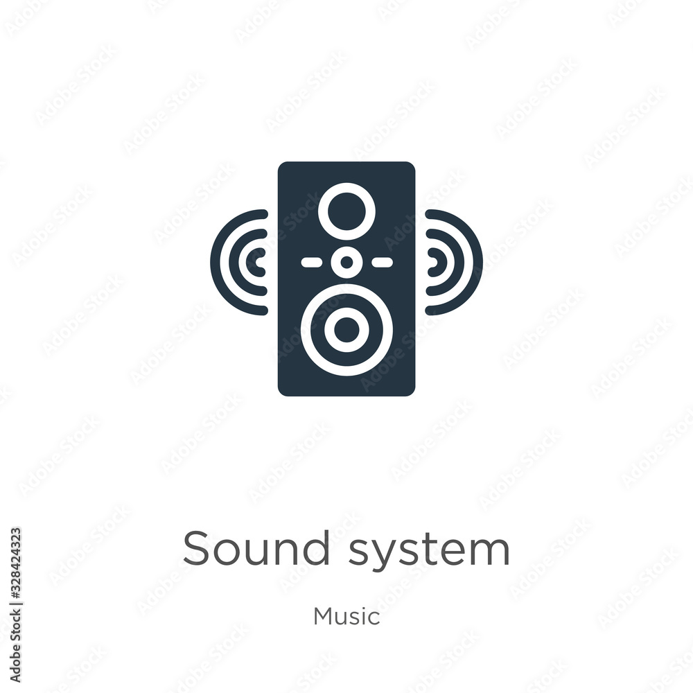 Sound system icon vector. Trendy flat sound system icon from music collection isolated on white background. Vector illustration can be used for web and mobile graphic design, logo, eps10 Sound system icon vector. Trendy flat sound system icon from music collection isolated on white background. Vector illustration can be used for web and mobile graphic design, logo, eps10