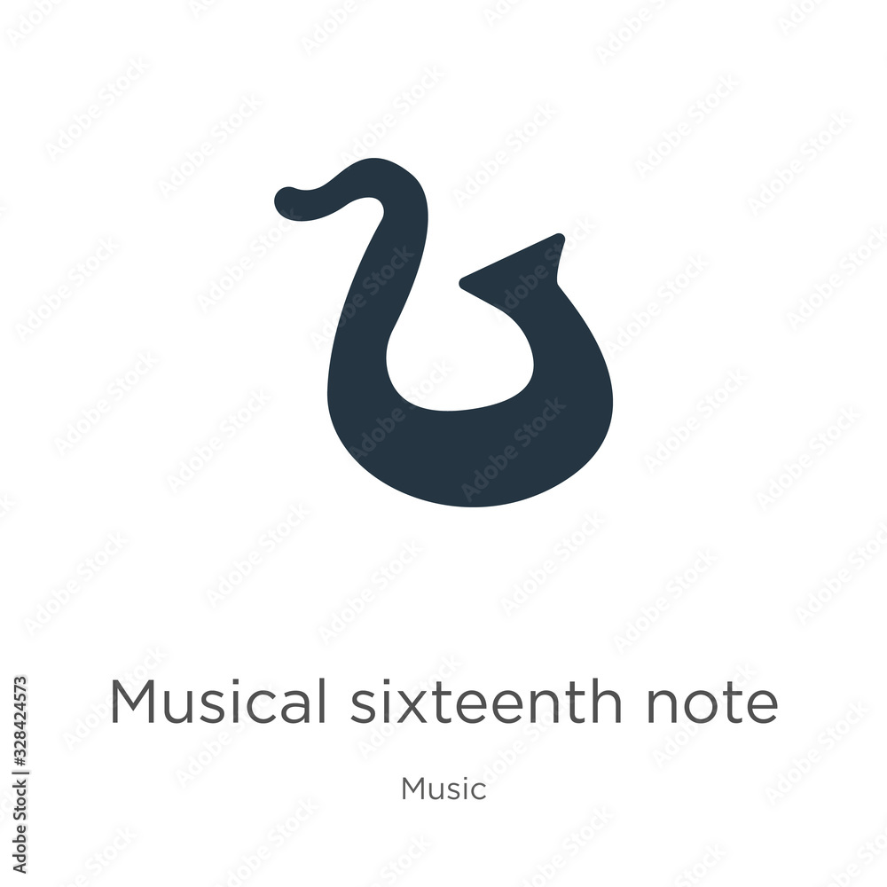 Fototapeta premium Musical sixteenth note icon vector. Trendy flat musical sixteenth note icon from music collection isolated on white background. Vector illustration can be used for web and mobile graphic design, logo,