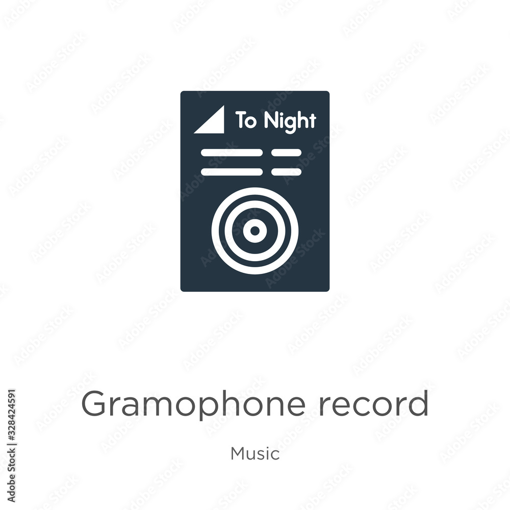 Gramophone record icon vector. Trendy flat gramophone record icon from music collection isolated on white background. Vector illustration can be used for web and mobile graphic design, logo, eps10