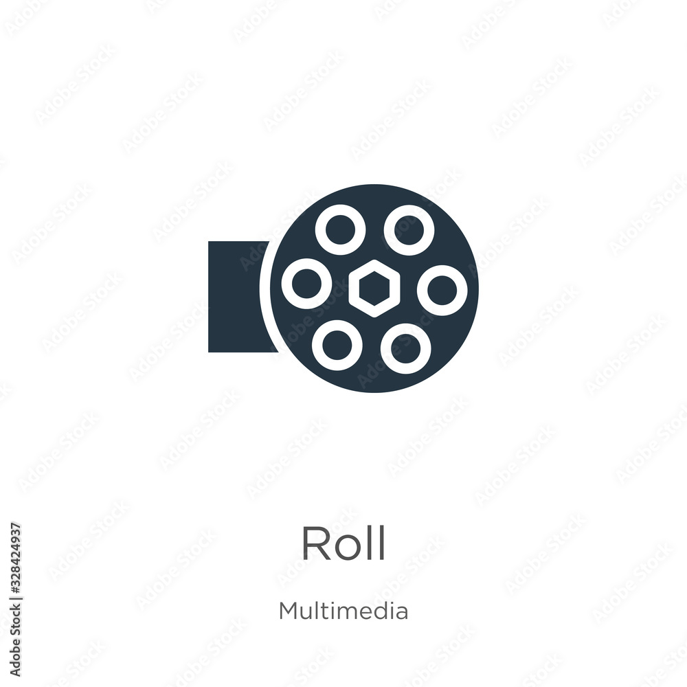 Roll icon vector. Trendy flat roll icon from multimedia collection isolated on white background. Vector illustration can be used for web and mobile graphic design, logo, eps10