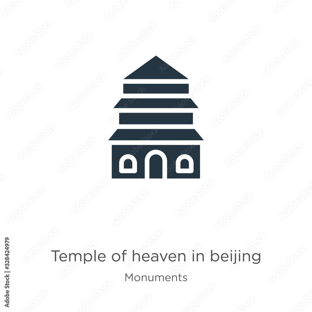 Temple of heaven in beijing icon vector. Trendy flat temple of heaven in beijing icon from monuments collection isolated on white background. Vector illustration can be used for web and mobile graphic Temple of heaven in beijing icon vector. Trendy flat temple of heaven in beijing icon from monuments collection isolated on white background. Vector illustration can be used for web and mobile graphic