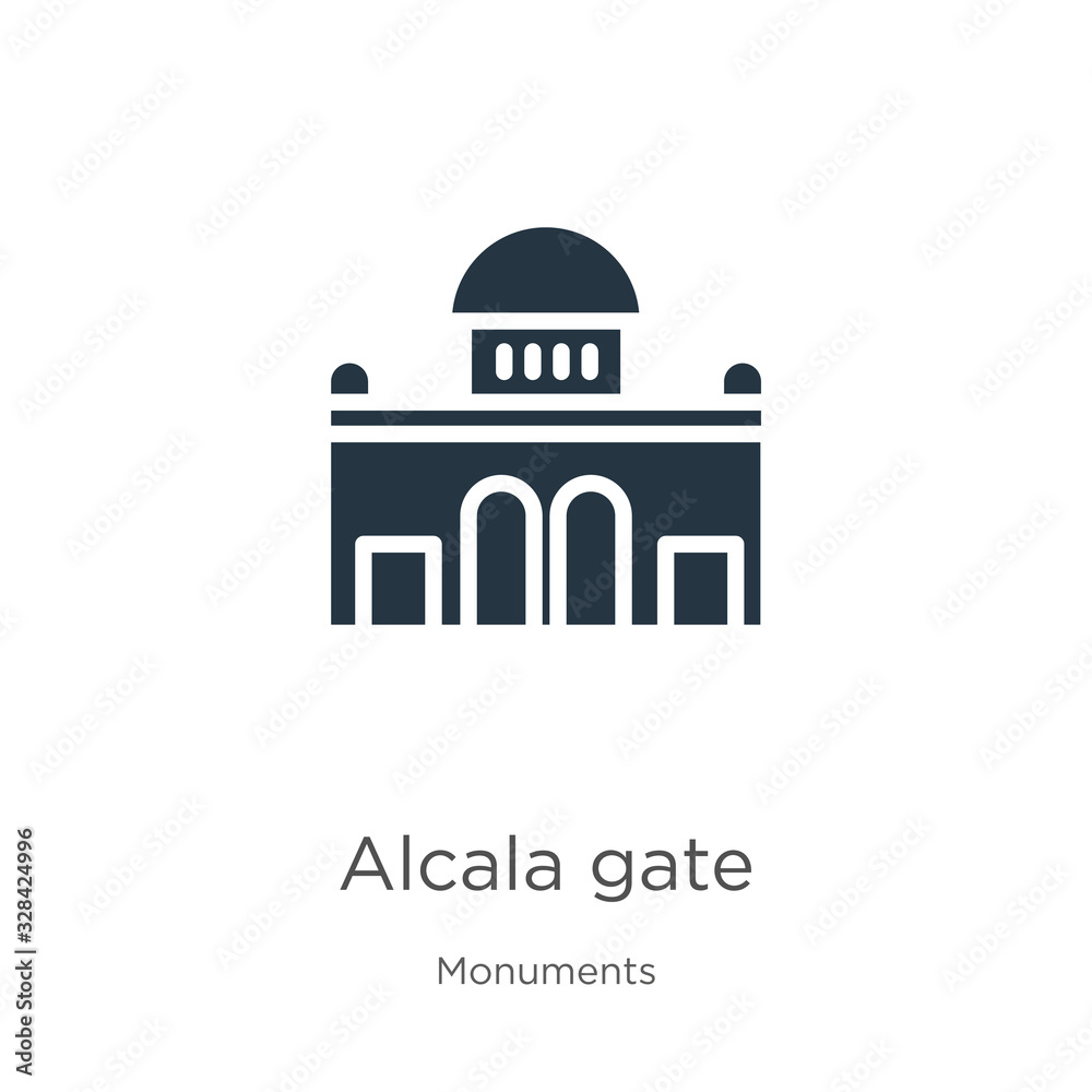 Alcala gate icon vector. Trendy flat alcala gate icon from monuments collection isolated on white background. Vector illustration can be used for web and mobile graphic design, logo, eps10