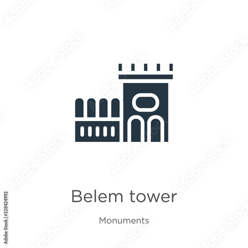Belem tower icon vector. Trendy flat belem tower icon from monuments collection isolated on white background. Vector illustration can be used for web and mobile graphic design  logo  eps10