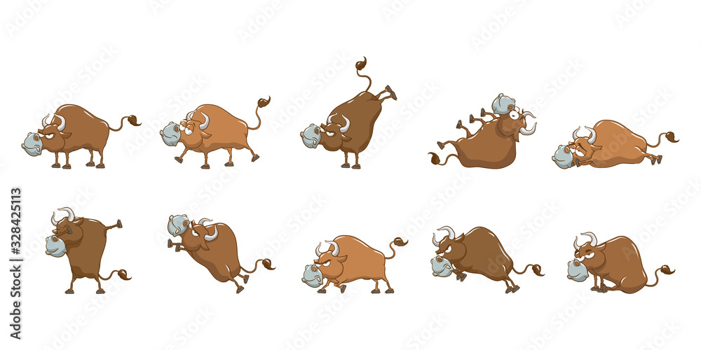 Bull vector set collection graphic clipart design