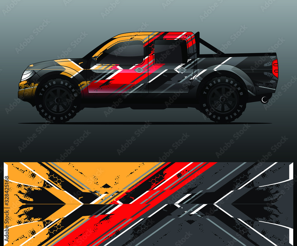 truck decal graphic wrap vector, abstract background