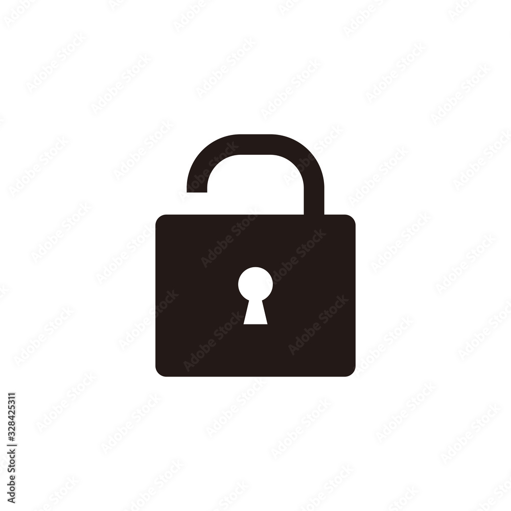 Simple unlock flat icon design vector Simple unlock flat icon design vector