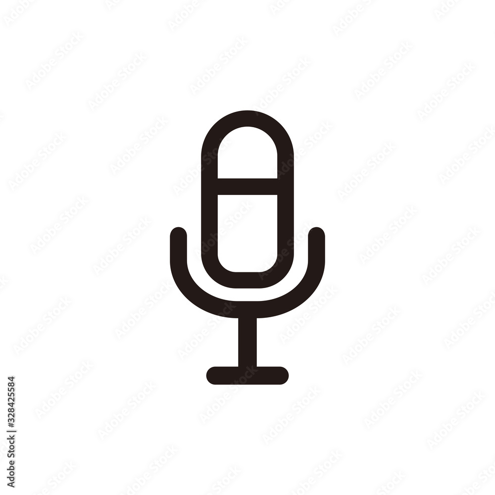 Simple microphone flat icon design vector Simple microphone flat icon design vector