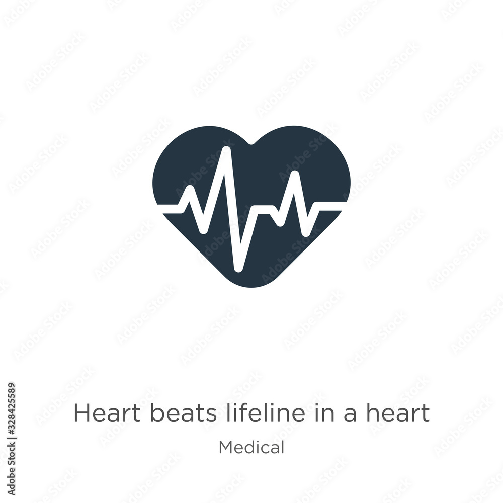Heart beats lifeline in a heart icon vector. Trendy flat heart beats lifeline in a heart icon from medical collection isolated on white background. Vector illustration can be used for web and mobile