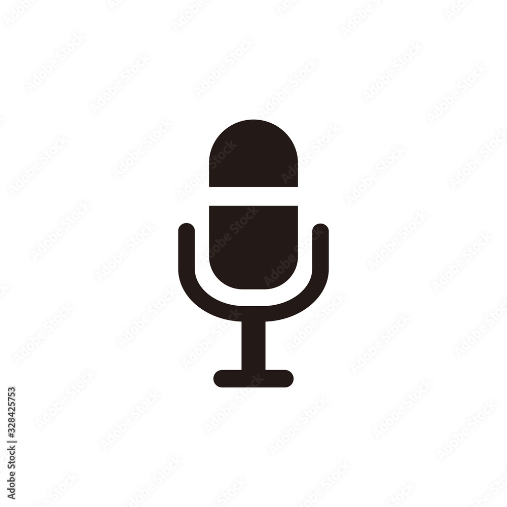 Simple microphone flat icon design vector Simple microphone flat icon design vector
