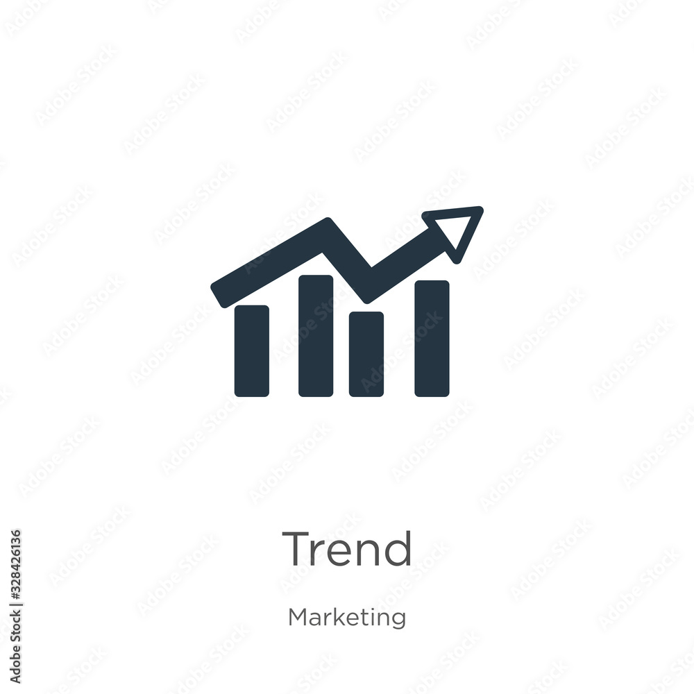 Trend icon vector. Trendy flat trend icon from marketing collection isolated on white background. Vector illustration can be used for web and mobile graphic design, logo, eps10 Trend icon vector. Trendy flat trend icon from marketing collection isolated on white background. Vector illustration can be used for web and mobile graphic design, logo, eps10