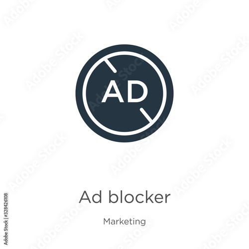 Ad blocker icon vector. Trendy flat ad blocker icon from marketing collection isolated on white background. Vector illustration can be used for web and mobile graphic design, logo, eps10
