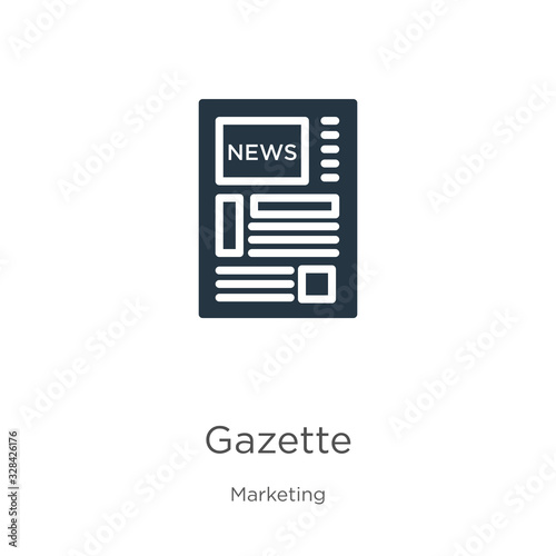 Gazette icon vector. Trendy flat gazette icon from marketing collection isolated on white background. Vector illustration can be used for web and mobile graphic design, logo, eps10