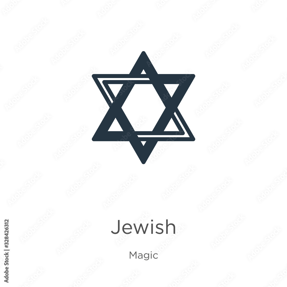 Jewish icon vector. Trendy flat jewish icon from magic collection isolated on white background. Vector illustration can be used for web and mobile graphic design, logo, eps10 Jewish icon vector. Trendy flat jewish icon from magic collection isolated on white background. Vector illustration can be used for web and mobile graphic design, logo, eps10