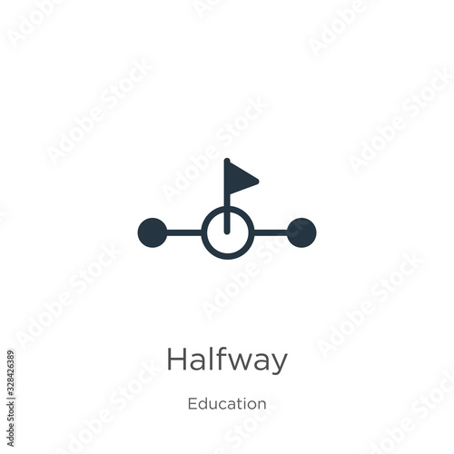 Halfway icon vector. Trendy flat halfway icon from education collection isolated on white background. Vector illustration can be used for web and mobile graphic design, logo, eps10 photo