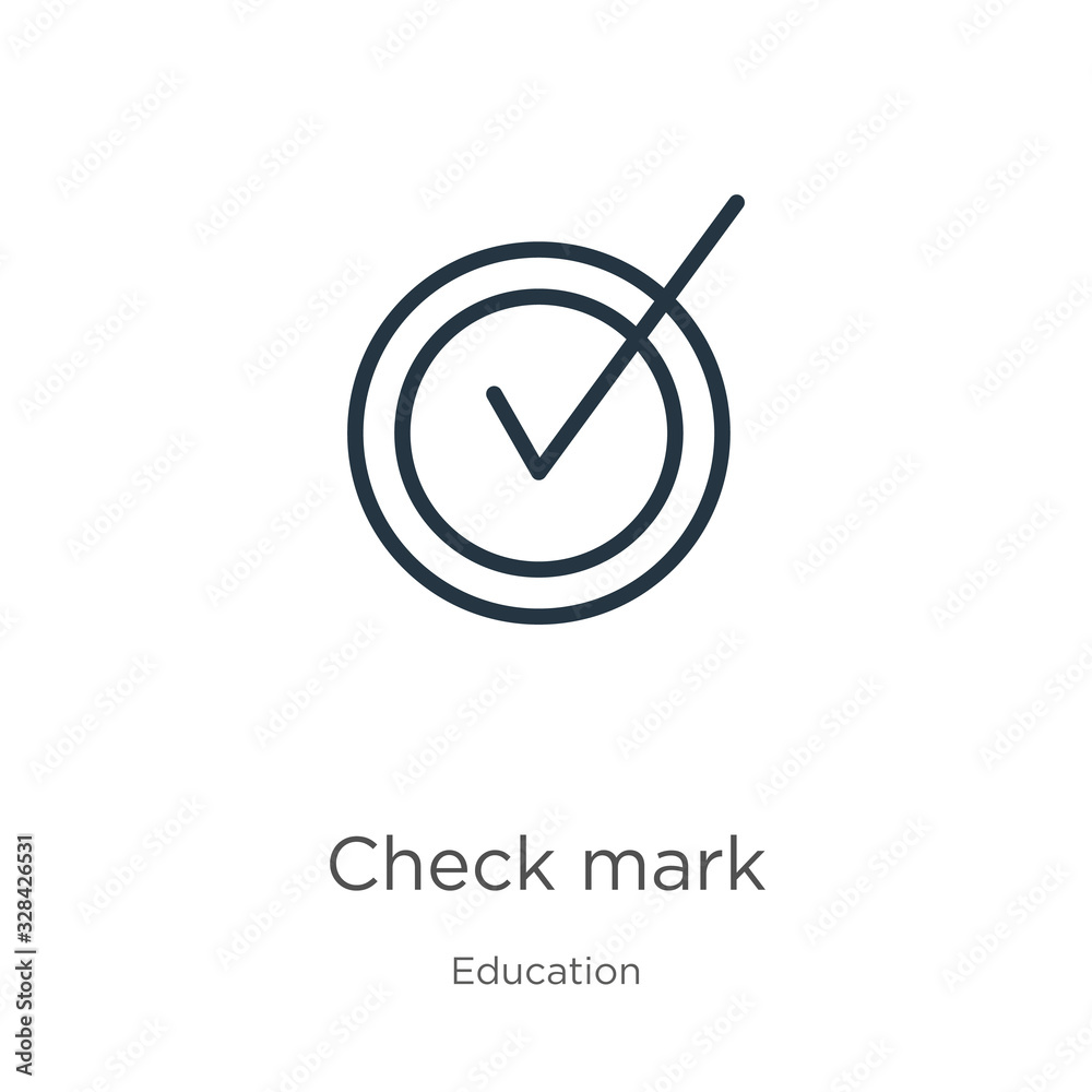 Check mark icon vector. Trendy flat check mark icon from education collection isolated on white background. Vector illustration can be used for web and mobile graphic design, logo, eps10 Check mark icon vector. Trendy flat check mark icon from education collection isolated on white background. Vector illustration can be used for web and mobile graphic design, logo, eps10