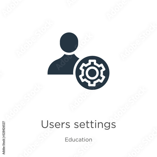 Users settings icon vector. Trendy flat users settings icon from education collection isolated on white background. Vector illustration can be used for web and mobile graphic design, logo, eps10