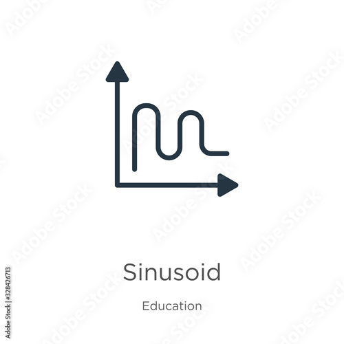 Sinusoid icon vector. Trendy flat sinusoid icon from education collection isolated on white background. Vector illustration can be used for web and mobile graphic design, logo, eps10