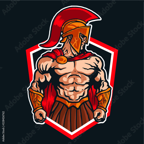 Sparta Roman Greek Warrior Mascot Logo Character