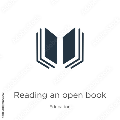 Reading an open book icon vector. Trendy flat reading an open book icon from education collection isolated on white background. Vector illustration can be used for web and mobile graphic design, logo,