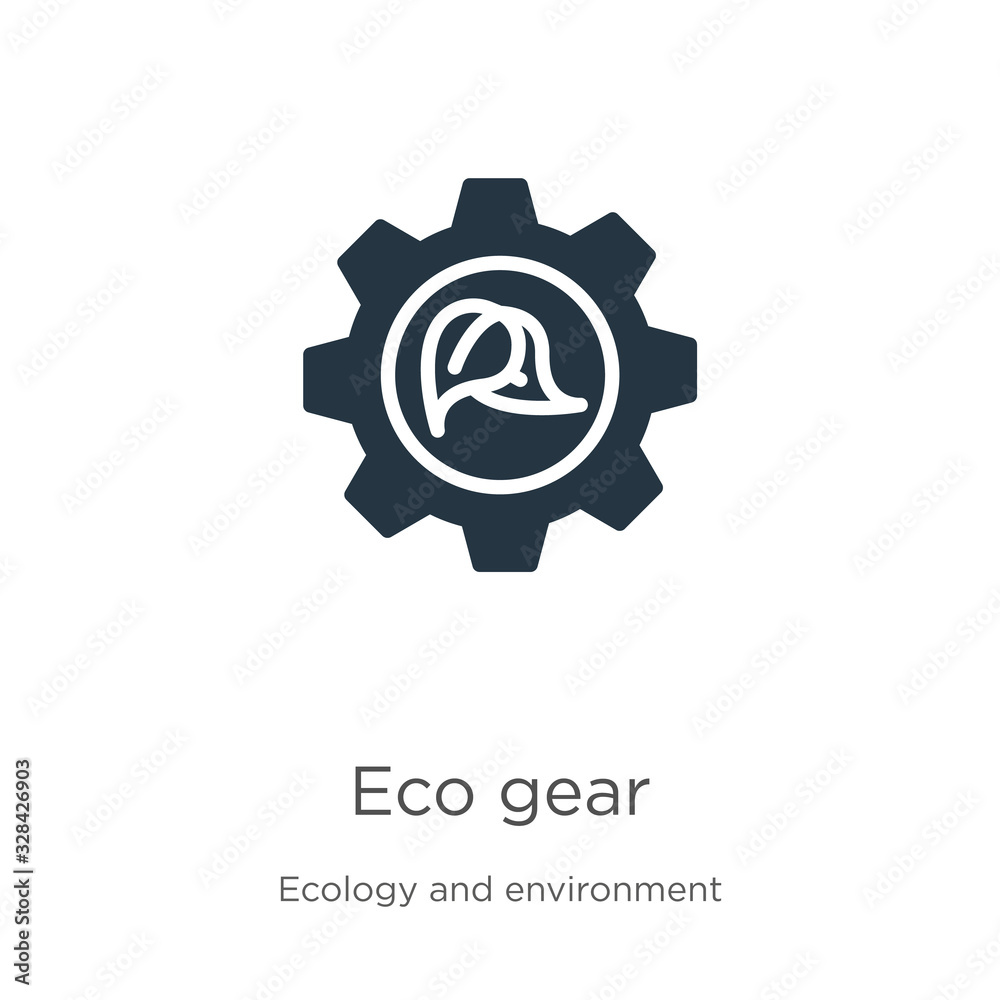 Eco gear icon vector. Trendy flat eco gear icon from ecology and environment collection isolated on white background. Vector illustration can be used for web and mobile graphic design, logo, eps10