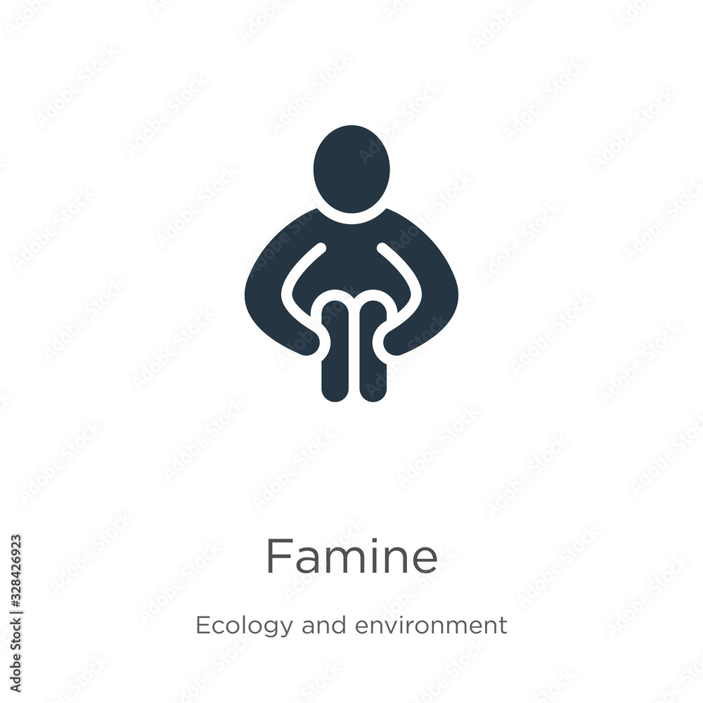 Famine icon vector. Trendy flat famine icon from ecology and environment collection isolated on white background. Vector illustration can be used for web and mobile graphic design, logo, eps10