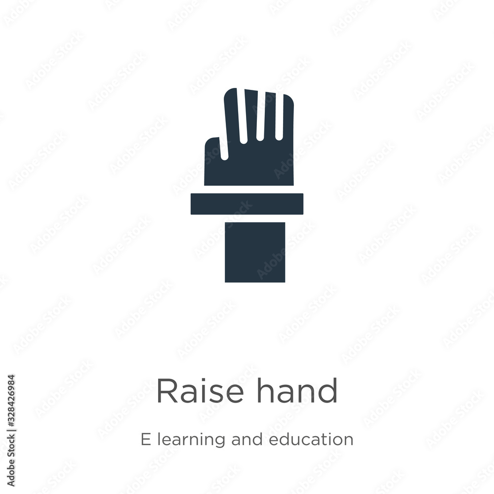Fototapeta premium Raise hand icon vector. Trendy flat raise hand icon from e learning and education collection isolated on white background. Vector illustration can be used for web and mobile graphic design, logo,