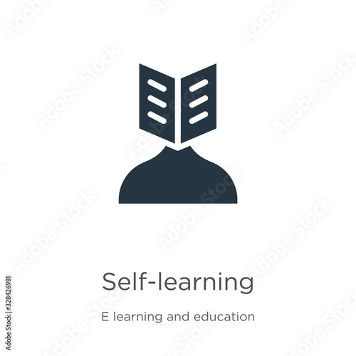 Self-learning icon vector. Trendy flat self-learning icon from e learning and education collection isolated on white background. Vector illustration can be used for web and mobile graphic design,