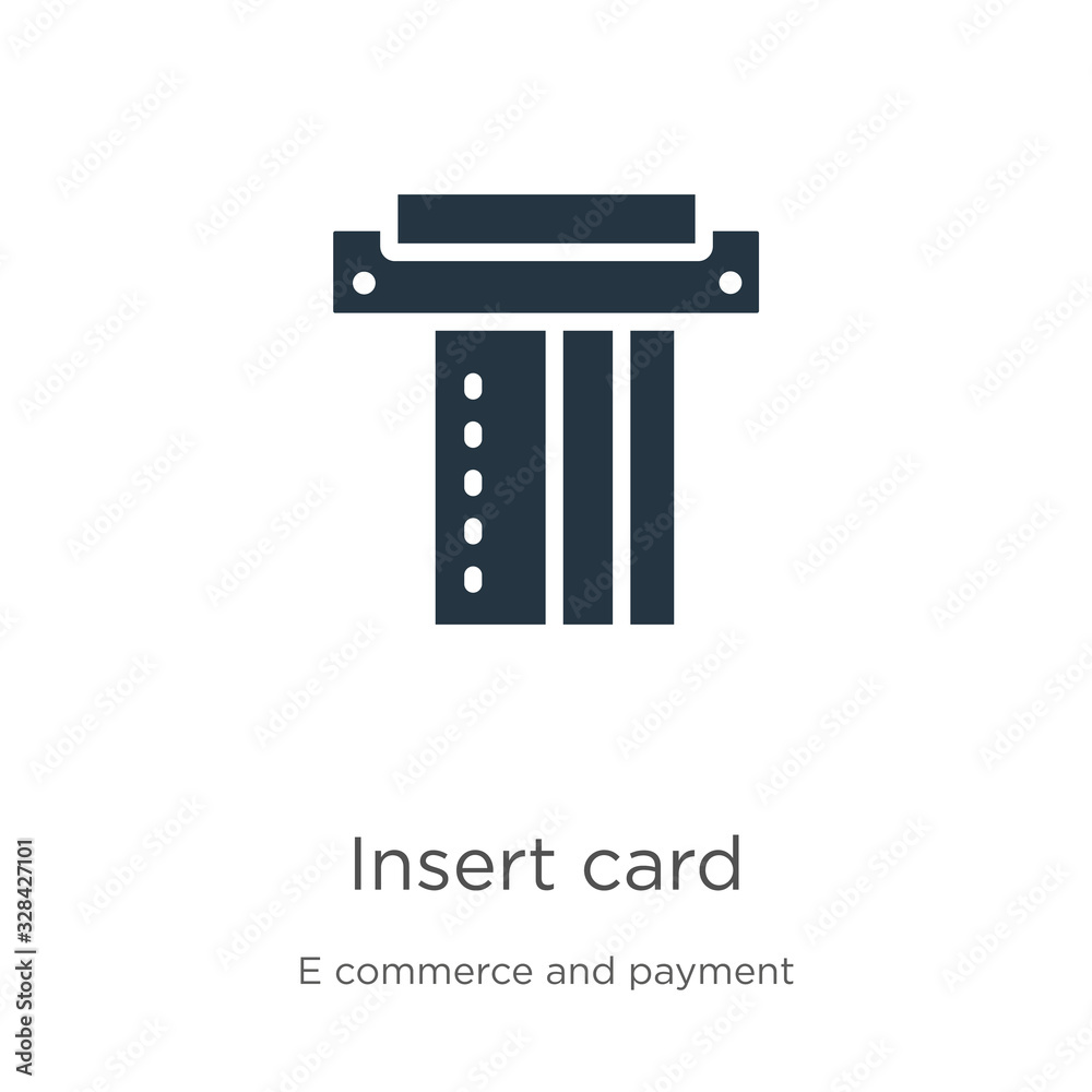 Insert card icon vector. Trendy flat insert card icon from e commerce and payment collection isolated on white background. Vector illustration can be used for web and mobile graphic design, logo, Insert card icon vector. Trendy flat insert card icon from e commerce and payment collection isolated on white background. Vector illustration can be used for web and mobile graphic design, logo,