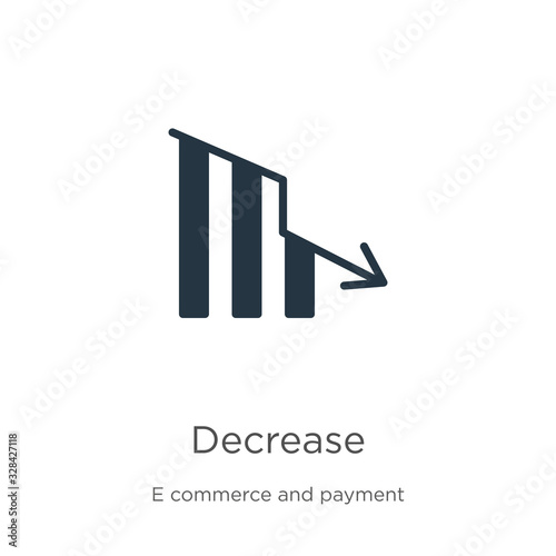 Decrease icon vector. Trendy flat decrease icon from e commerce and payment collection isolated on white background. Vector illustration can be used for web and mobile graphic design, logo, eps10