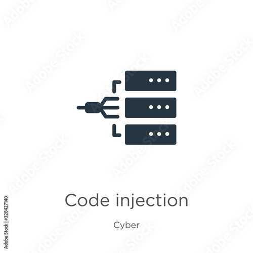 Code injection icon vector. Trendy flat code injection icon from cyber collection isolated on white background. Vector illustration can be used for web and mobile graphic design, logo, eps10